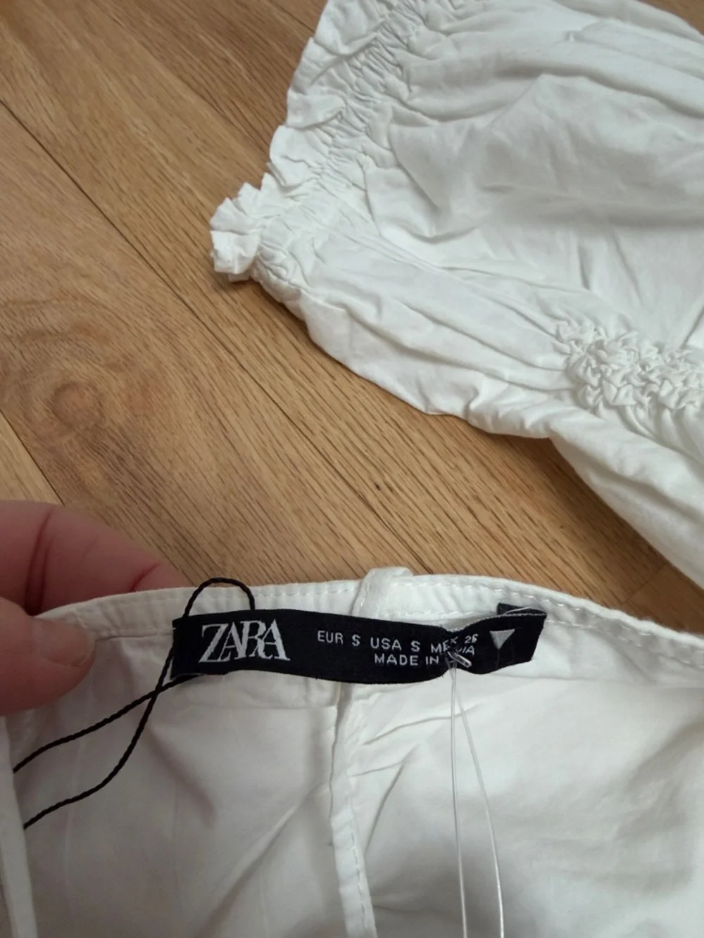 NEW Zara Smocked Backless Cropped Blouse - S